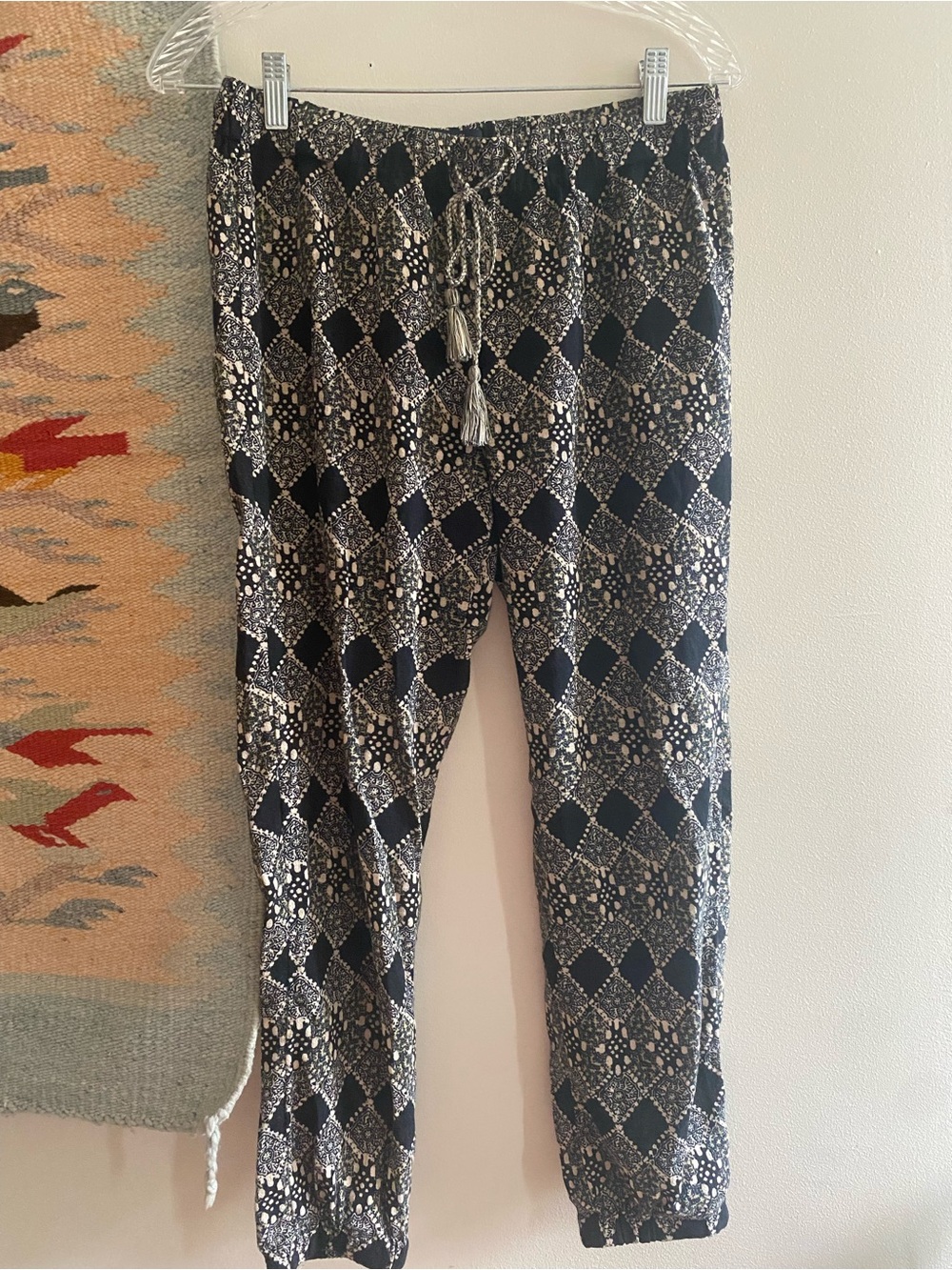 Madewell Shorewalk swim coverup diamond pattern cotton joggers